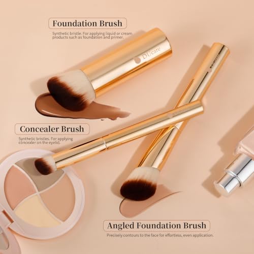 Image 4 of DUcare Foundation Makeup Brush Set 6pcs Double-ended Kabuki Eyeshadow Contour Brush