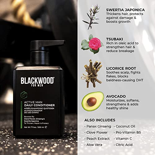Image 4 of Blackwood For Men Active Man Daily Shampoo, Conditioner & Body Wash Bundle (7 Oz, 7 Oz, 17 Oz)