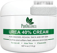 Thumbnail for Image 1 of With Pumice Stone and Brush / 4 Ounce (Pack of 1) for the product PurOrganica Urea 40% Foot Cream 4 oz