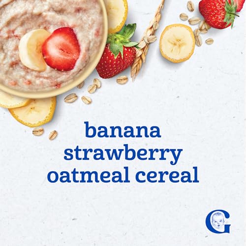 Image 3 of Gerber Toddler Oatmeal Banana Strawberry Cereal, 8 Oz, 5 Pack