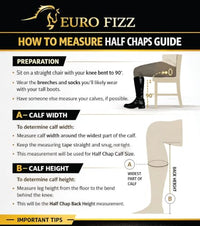 Thumbnail for Image 6 of Equestrian Riding Unisex Half Chaps Amara Adult | Synthetic Leather Zip-Up Pair | Accurate Size Chart in Images.