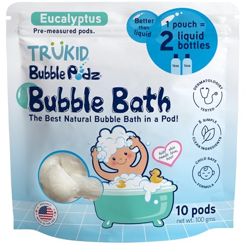 Image 5 of Eucalyptus / 10 Count (Pack of 1) for the product TruKid Bubble Podz Bubble Bath for Kids, Toddlers, & Babies