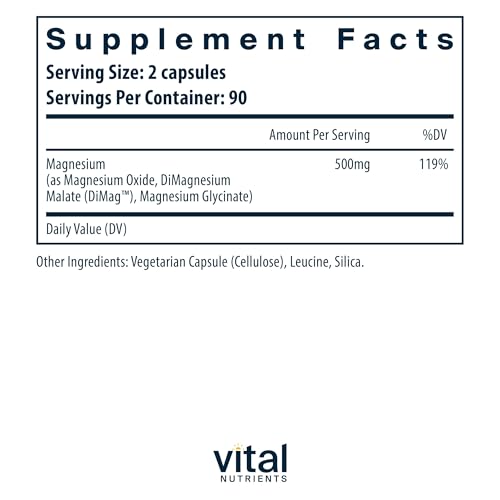 Image 3 of Vital Nutrients Triple Magnesium Complex 500mg, 90 Capsules