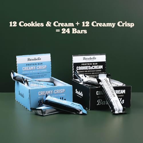Image 5 of BAREBELLS Protein Bars Combo Pack – 12 Creamy Crisp & 12 Cookies & Cream (24 bars total)