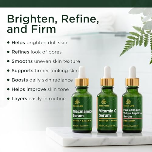 Image 4 of Tree of Life Face Serum Skin Care Set, Vit C, Niacinamide & Peptides Serum