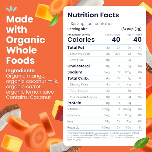 Image 2 of Amara Smoothie Melts - Mango Carrot - Organic Baby Snacks w/ Fruits & Veggies - Plant Based Yogurt Melts - Healthy Toddler Snack - Activity Book Included - Enjoy From 10+ Mos - 6 Resealable Bags