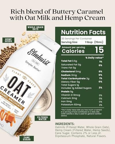Image 2 of Elmhurst 1925 Caramel Macchiato Oat Creamer - 16 Ounce (Pack of 6)