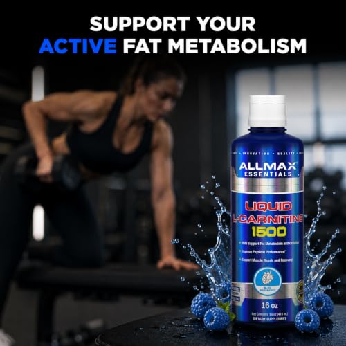 Image 5 of ALLMAX Nutrition Liquid L-Carnitine 1500 Milligrams, Blue Raspberry, 16 oz (473 ml)