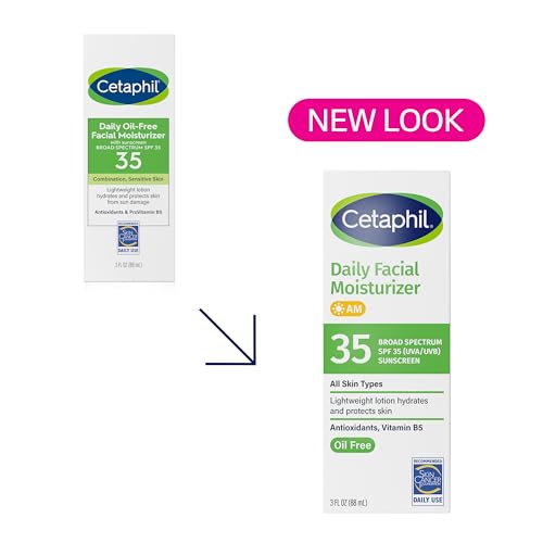 Image 5 of Cetaphil Daily Oil-Free Facial Moisturizer with Sunscreen SPF 35, Fragrance Free, 3 fl oz (88 ml)