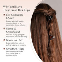 Thumbnail for Image 3 of Kitsch Small Hair Clips for Women - Black & Tortoise, 6 Pcs