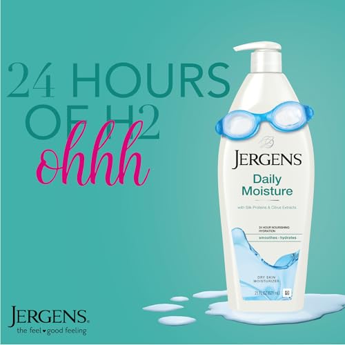 Image 5 of Jergens Daily Moisture Dry Skin Moisturizer, Hand and Body Lotion, 21 Fl Oz (Pack of 4)