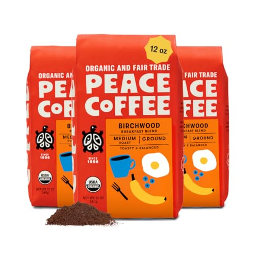Image 1 of Default Title for the product Peace Coffee Birchwood Breakfast Blend Ground Coffee, 12 oz, 3-Pack
