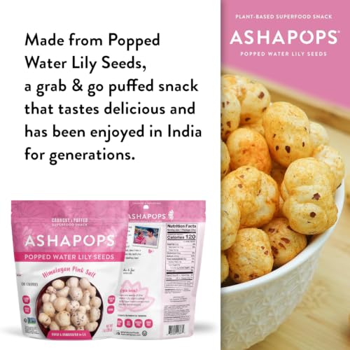 Image 5 of AshaPops Popped Water Lily Seeds, Himalayan Pink Salt, 1 oz Bags, Pack of 6
