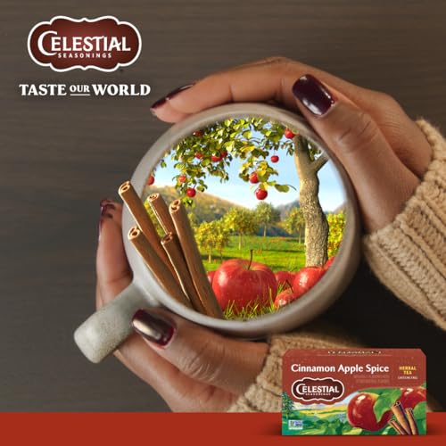 Image 6 of Celestial Seasonings Cinnamon Apple Spice Herbal Tea, Caffeine Free, 20 Tea Bags Box (Pack of 6)