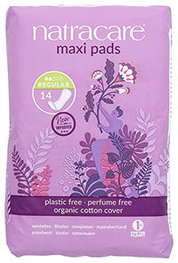 Thumbnail for Image 3 of natracare Natural Traditional Style Maxi Pads, Regular, Individually Wrapped, Without Wings in Plant-Based Bag (1 Pack, 14 Pads Total)