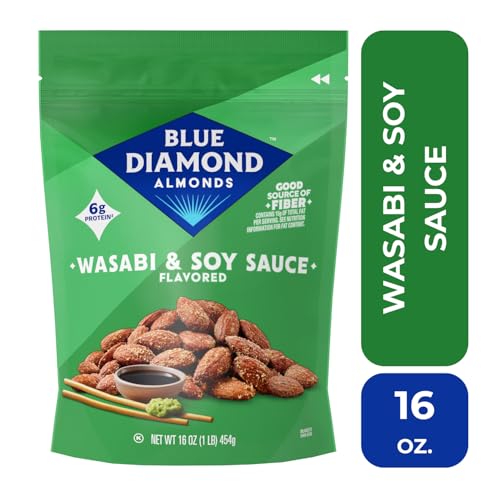Image 3 of Blue Diamond Almonds Wasabi and Soy Sauce Snack Nuts, 16 oz, Pack of 1