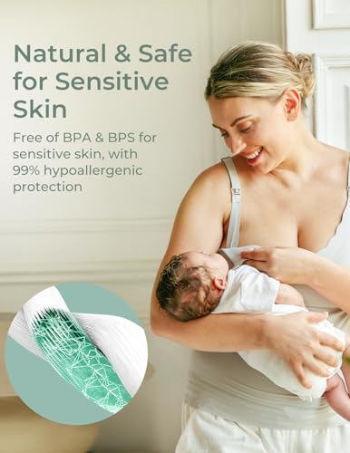 Image 4 of Momcozy Bamboo Disposable Nursing Pads, Blue Core Ultra-Absorbent, 120PCS