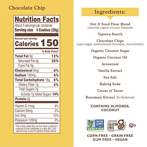 Image 2 of Simple Mills Almond Flour Chocolate Chip Cookies Pack of 2