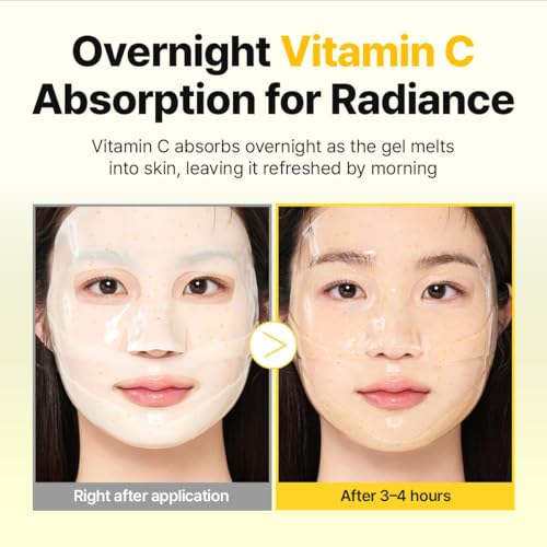 Image 3 of GOODAL Green Tangerine Vita C Gel Mask, Deep Moisturizing Hydrogel Essence, Vitamin C Face Mask for Glass & Glow Skin, Overnight Facial Mask, Jelly Mask for Sensitive Skin, Korean Skin Care, 5EA