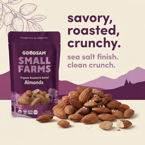 Image 4 of GOODSAM Organic Roasted & Salted Almonds 1.25lbs (2x10z Bags)