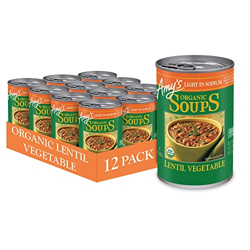 Image 1 of Default Title for the product Amy's Soup Vegan Light in Sodium Lentil Vegetable Soup (12 Pack) 14.5 oz