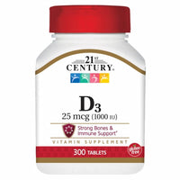 Thumbnail for 21st Century Vitamin D3 1000 IU 300 Tabs