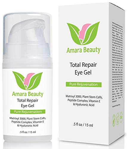 Image 1 of 0.5 Fl Oz (Pack of 1) for the product Amara Beauty Eye Cream Gel for Dark Circles and Puffiness with Peptides & Hyaluronic Acid, 0.5 fl. oz.