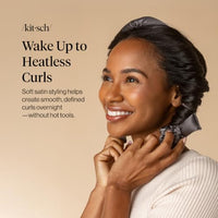 Thumbnail for Image 3 of Kitsch Satin Heatless Curls Overnight Set - Charcoal