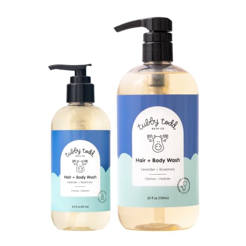 Image 3 of Lavender Rosemary - 2pk, 8.5 Fl Oz & 25 Fl Oz for the product TUBBY TODD Hair + Body Wash, Baby Shampoo and Body Wash