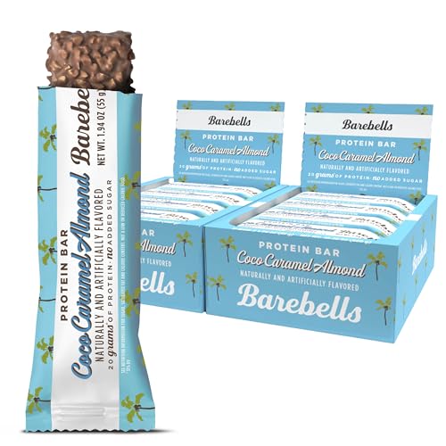 Image 1 of Default Title for the product BAREBELLS Protein Bars Coconut Caramel Almond - 12 Count, 20g High Protein Treats - Chocolate Nutrition Bar with 1g Total Sugars - On-The-Go Breakfast or Post-Workout Snack (Pack of 2)