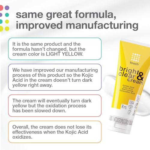 Image 5 of TOUCH Radiance Cream with Niacinamide, Kojic Acid, Tranexamic Acid & Azelaic Acid ? Brightening Face Cream for Uneven Skin Tone ? 2 oz