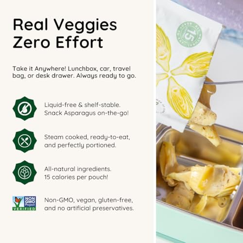 Image 3 of Poshi Marinated Artichoke Heart Snack Packs, Basil & Thyme,10-Pack, 1.58 oz