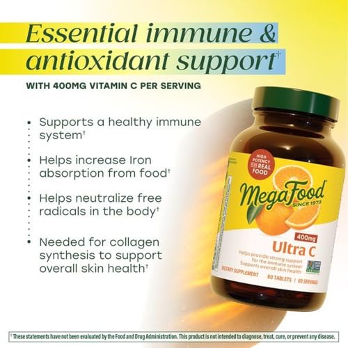 Image 4 of MegaFood Ultra C 400 mg, Vitamin C Immune Support Supplement, 90 Tablets