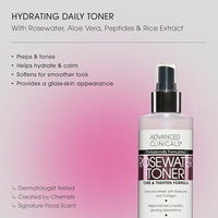 Thumbnail for Image 2 of Advanced Clinicals Collagen + Rosewater Facial Mist Toner 8 Fl Oz