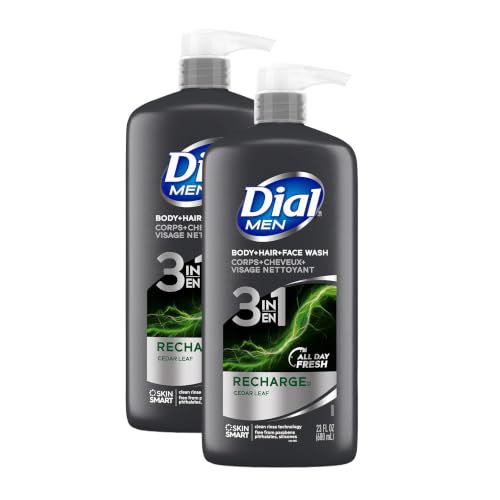 Image 14 of Recharge / 23 Fl Oz (Pack of 6) for the product Dial Men 3-in-1 Body, Hair and Face Wash
