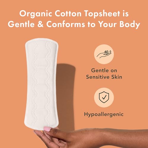 Image 3 of Rael Panty Liners for Women Organic Cotton Cover Extra Long 60 Count