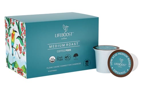 Image 1 of Default Title for the product LIFEBOOST Medium Roast Organic Non-GMO Low Acid Coffee K Cups - 10 Count