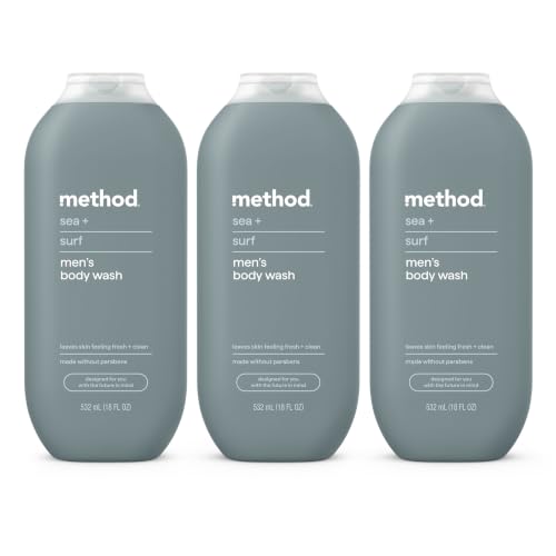 Image 6 of Sea + Surf / 18 Fl Oz (Pack of 3) for the product Method Men’s Body Wash