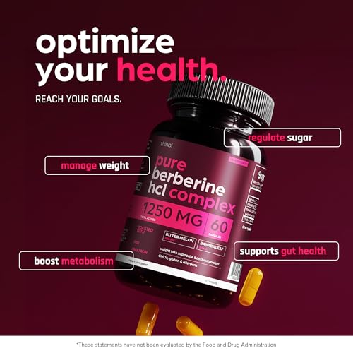 Image 2 of THINBI Berberine HCl Capsules with Bitter Melon, 30 Servings