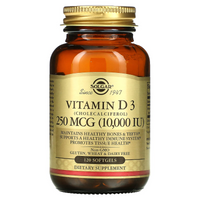 Thumbnail for Solgar Vitamin D3 250 mcg (10,000 IU) Softgels