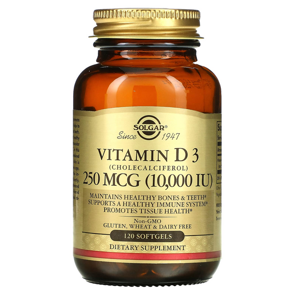 Solgar Vitamin D3 250 mcg (10,000 IU) Softgels