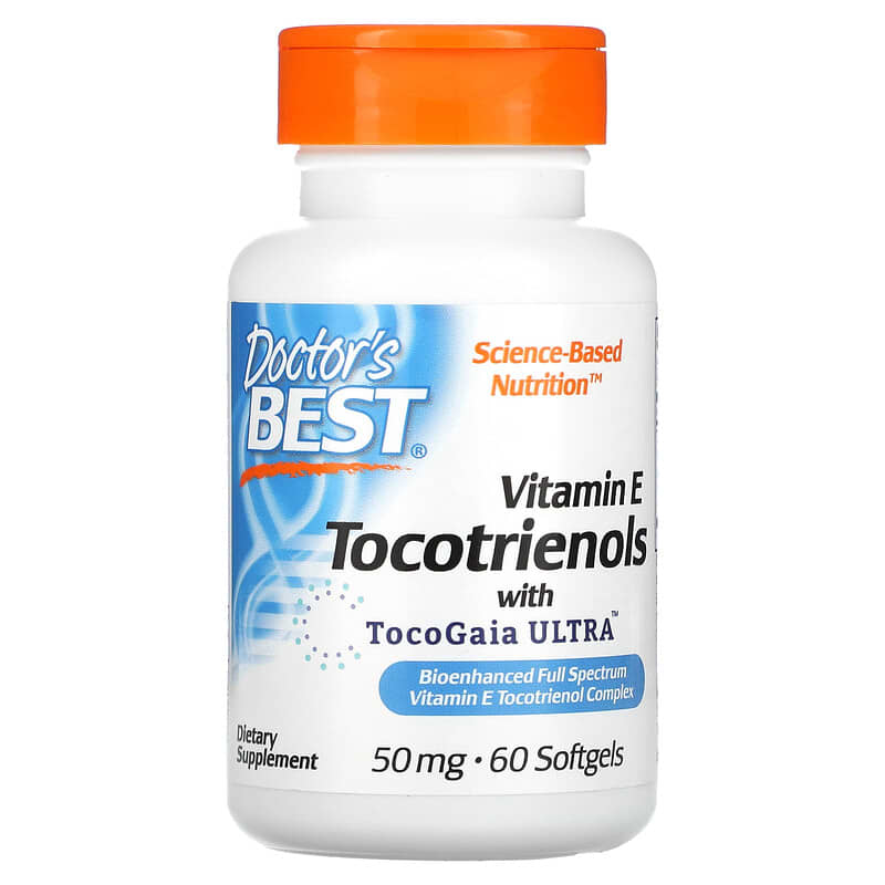 Doctor's Best, Vitamin E Tocotrienols with TocoGaia Ultra 50mg Softgels