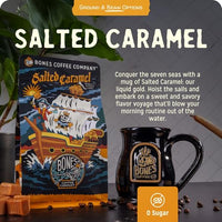 Thumbnail for Image 2 of Bones Coffee Company Salted Caramel Flavored Coffee, Medium Roast Low Acid Arabica Beans, 12 Oz Ground