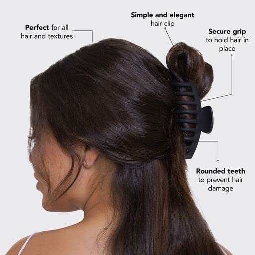 Image 3 of Kitsch Large Hair Clips For Women - Black & Tortoise, 2pcs