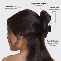 Thumbnail for Image 3 of Kitsch Large Hair Clips For Women - Black & Tortoise, 2pcs