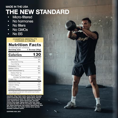 Image 5 of RAW Whey Isolate Protein Powder, Cookies & Cream - 25 Servings