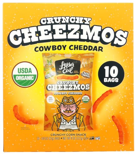 Image 1 of Default Title for the product Lesserevil Organic Cowboy Cheddar Cheezmos 10pk, 8 OZ