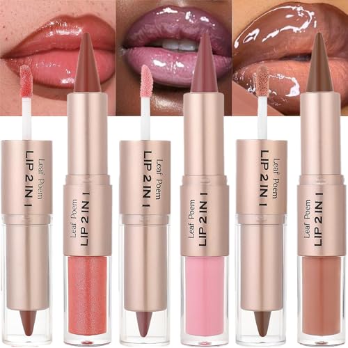 Image 26 of #04#05#06 / 3 Count (Pack of 1) for the product BAISEN DIARY 2-in-1 Double-Ended Matte Lip Liner & Lip Gloss Duo
