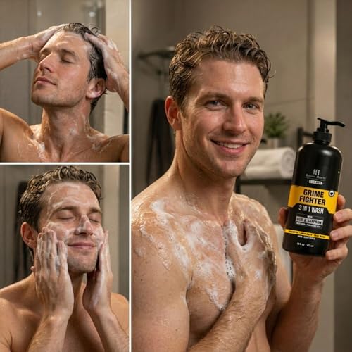 Image 4 of Botanic Hearth Men's 3-in-1 Body Wash, Shampoo, Face Wash - 16 fl oz