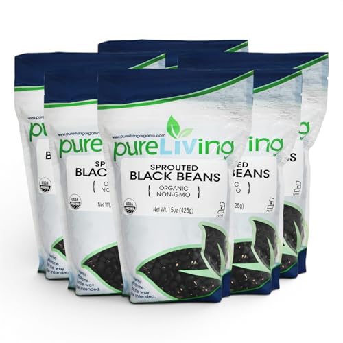 Image 1 of Default Title for the product Pure Living Organic Sprouted Black Beans, 6 Packs of 15 oz Each